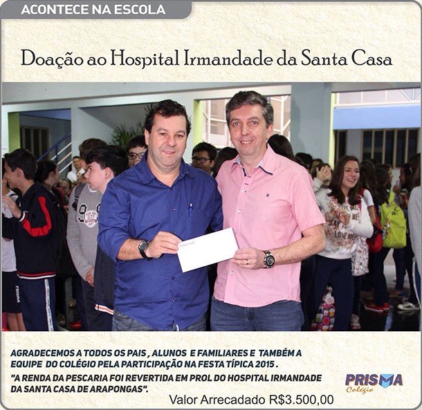 Doação ao Hospital, Colégio Prisma